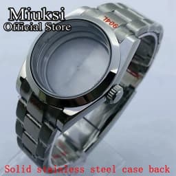 Miuksi 36mm/40mm silver case sapphire glass date fit NH35 NH36 NH34 ETA2824 2836 Mingzhu DG2813 3804 Miyota8205 8215 movement