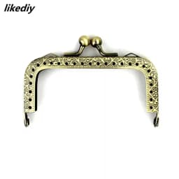 1 Piece 8.5 CM Antique Bronze Or Silver Square Metal Purse Frame Knurling Straight Edge Kiss Clasp DIY Bag Accessory