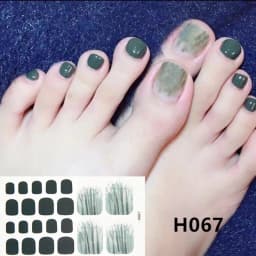 22Tips/Sheet Nail Sticker Adhesive Toenail Art Polish Tips French Glitter Sequins Nail Wraps Strips Easy Toenail Sticker