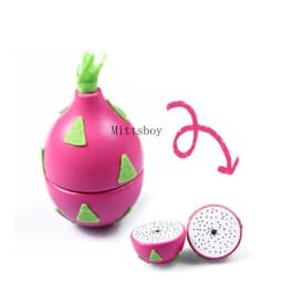 Simulation Magnetic Montessori Fruit Play House Strawberry Watermelon Banana Durian Seasoning Baking Toy Wooden Educational Toys