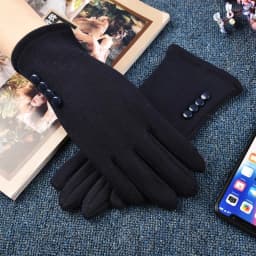 Women Autumn Winter Keep Warm Touch Screen Plus Velvet Inside Cycling Windproof Elasticity Gloves Female Simple Style Soft Thick