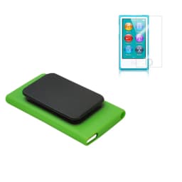 TPU Rubber Gel Soft Skin Case Cover with Belt Clip for iPod Nano 7 7G 7th + 2pcs Screen Protective Films For Nano 7