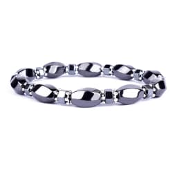 Weight Loss No Magnetic Therapy Bracelet For Men Women Geometric Black Hematite Stone Beads Stretch Health Care Bracelet Jewelry