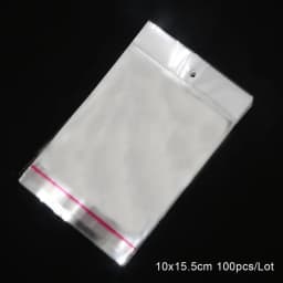 100pcs Transparent Self Adhesive Plastic Storage Bag OPP Poly Pack Bag With Hang Hole Retail Packaging Pouches Beads Jewelry Bag