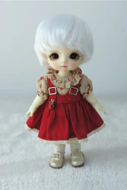 1/12 1/8 OB11 Doll Wigs D28053 3-4inch 4-5inch 5-6inch Enfant Cut Synthetic Mohair BJD Hair Lati Yellow &White Tiny Accessories