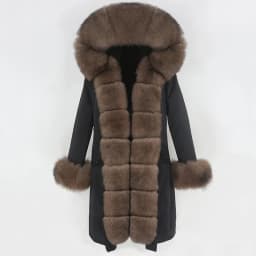 OFTBUY X-long Parka Waterproof Outerwear Real Fur Coat Winter Jacket Women Natural Fox Fur Hood Luxury Outerwear Detachable New