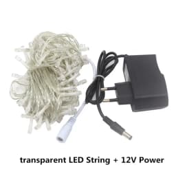 Dark Green/Transparent Soft LED Light String Fairy Garland Star Effect DC12V 4 Colors Holiday Christmas Party Exterior Layout