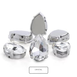 Drop Shape Glass Rhinestones With Claw White K Metal Base Buckle Sew On Crystal Stone Strass Diamond Rhinestones For Needlework