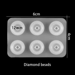 2 Styles 12mm 16mm Flat Ball Beads with Hole Silicone Mold for DIY Jewelry Making Epoxy Resin Silicone Mould Handmade Crafts