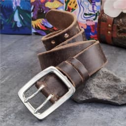 3.8CM Double Pin Stainless Steel Belt Buckle Thick Leather Belt Men Luxury Men's Belt Ceinture Men's Leather Belt Wide SBT0017