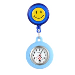 LANCARDO 2021 New Arrival Cute Cartoon Round Smiley Face Stretchable Silicone Ladies Nurse Watch Digital Dial Quartz Watch