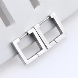 Fashion Personality Geometric Triangle Square Star Heart U Shape Hoop Earrings Men Women Stainless Steel Punk Piercing Jewelry