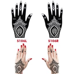 10PCS Self-Adhesive Reusable Henna Tattoo Stencils,Mehndi Indian Temporary Hand Tattoos For Body Art Painting 5 Pairs