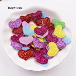 100pcs Glitter Bepowder Nonwoven Kawaii Various Shapes Felt Fabric Patchs DIY Cloth Appliques Bow Embellishments Wedding Craft