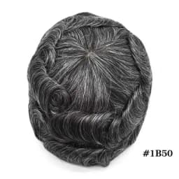 Men Toupee Full PU 0.12-0.14cm ISKIN With Knots Men's Capillary Prosthesis Real Indian Human Hair Wig Wave Straight Hairpiece