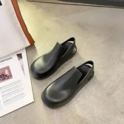 2024 New Summer Soft Bottom Sandals Female Flats Simple Outer Wear Baotou Rain Shoes Jelly Plastic Water Shoes Green Black Brown