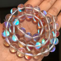 Matte Austria White Pink Crystal MoonStone Glitter Round Natural Loose Bead For Jewelry Making Diy Bracelet Necklace 6 8 10 mm