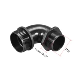 Uxcell 2 Pcs M16 M20 M25 M32 Cable Gland 90 Degree Waterproof Joint for 4-7mm 6-10mm 6-11mm 9-14mm13-18mm Dia Cable Black