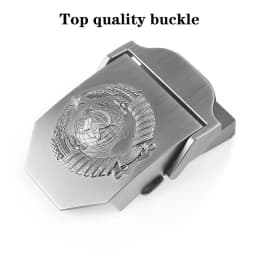 SupSindy New Canvas Belt 3D Soviet National Emblem Metal Buckle Jeans Belts for Men CCCP Army Military Tactical Belts Male Strap
