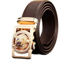 2020 new designer belts men high quality luxury fiber leather big size 140 cm 150 160 automatic buckle wolf 170 180 plus brown