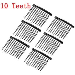 6pcs 10/15/20/30 Teeth DIY Metal Hair Comb Claw Hairpins Black/Rhodium For Wedding Jewelry Making Findings Components Comb