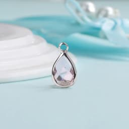 10pcs 14mm Crystal Birthstone Charms Silver Plated Small Water Drop Pendants Jewelry Accessories for Handmade Bracelet Making