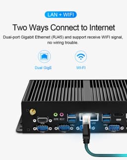 Intel Core I7-5500U I5-4200U Mini PC with 2xNIC LAN 6DB9 RS232 Support Linux Pfsense Computer for Industrial Windows10 Ready