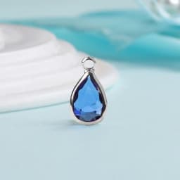 10pcs 14mm Crystal Birthstone Charms Silver Plated Small Water Drop Pendants Jewelry Accessories for Handmade Bracelet Making