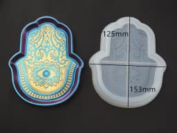 Storage Tray Silicone Mold Palm Dish Plate UV Epoxy Resin Clay Casting Molds Hand Of Fatima DIY Craft Making Mould Home Decor