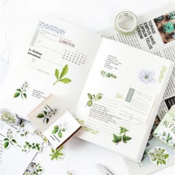 46pcs Gardenia Blossom Mini Paper Diary Stickers Pack for DIY Scrapbooking Decoration Labels Floral Theme