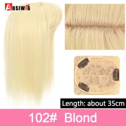 Long Straight Topper Hair Piece With Bangs Invisible Seamless Clip Overhead Toupee Invisible Replacement block Cover White Hair