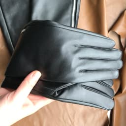 Men real sheep leather glove side open zipper long gloves Pure sheepskin gloves Driving gloves for men Customized size length