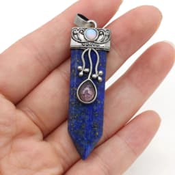 Natural Amethysts Pink Quartz Stone Sword Pendant Lapis Lazuli Onyx Charms Women Jewelry Making DIY Necklace Gift Size 16x57mm