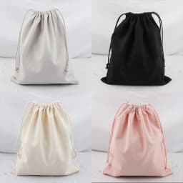 Canvas Drawstring Bags Reusable Pouch Travel Packaging Gift Logo Printed for Women Men DIY Handmade Storage Bag Accessories