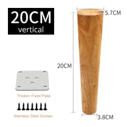 KAK 4pcs Solid Wood Furniture Leg Table Feets Wooden Cabinet Table Legs Fashion Furniture Hardware Replacement for Sofa Bed