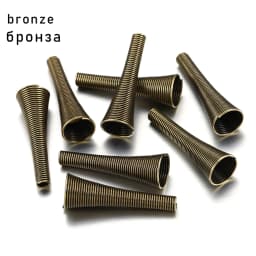 12pcs/lot 30x10mm Metal Spring Beads Caps End Cap Spacer Beads Cconnector Stoppers For DIY Fitting Jewelry Making Accessories