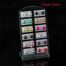 12Pairs Colorful White Imitation Pearl Stud Earrings For Women Ear Jewelry Round Ball Earring 4 6 8 10mm