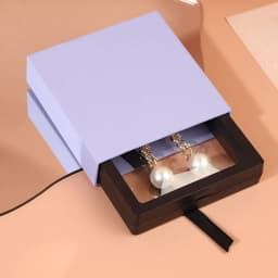 24Pcst Pink Paper Transparent Container Drawer Box Jewelry Display Gifts Weddding Ring Brooch Necklace Party Holder Packaging