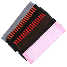 1 Pair Striped Soft Mitten Knitted Elbow Gloves Long Glove Fingerless Cotton Classic Wristband Arm Cover Sleeve For Women Girls
