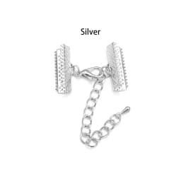 10 Sets Ribbon Leather Cord End Fastener Clasps With Chains Lobster Clasps Connectors For Bracelet Diy Jewelry Making Findings
