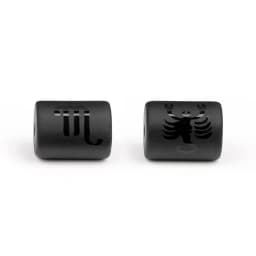 12 Zodiac Beads Charms Matte Black Onyx Constellation Beads Cylinder Pendant For DIY Making Jewelry Findings Bracelets Neckalces