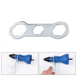 Electric Riveter Nut Riveting Tool Cordless Riveting Drill Adaptor Insert Nut Tool with Wrench&Nuts 2.4- 4.8 mm