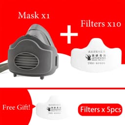 Half Face Dust Mask Respirator Dust-Proof Work Safety Rubber Mask Cotton Filter For DIY House Clean Carpenter Builder Polishing