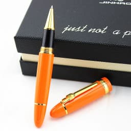 Jinhao 159 Luxury Yellow and Silver Clip Ballpoint Pen with Velvet Bag Free Shipping Rollerball Pens