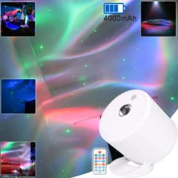 ESHINY RGB LED Rechargeable Battery Aurora Star Sky Light Laser Projector Motive Disco USB DJ Night Kids Stage Bedroom B222N8