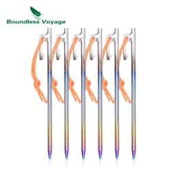 Boundless Voyage 20 24 30 35 40CM Heavy Duty Titanium Alloy Camping Tent Stakes Peg for Outdoor Trip Hiking Gardening Ti4013P