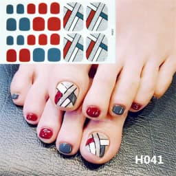 22Tips/Sheet Nail Sticker Adhesive Toenail Art Polish Tips French Glitter Sequins Nail Wraps Strips Easy Toenail Sticker