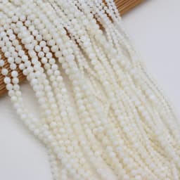 Natural Shell Beads Round Shape Mother of Pearl Punch Loose Isolation Beads for Jewelry Making DIY Bracelet Necklace Accessories