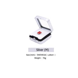 Loose Diamond or Gemstone Display Box Jewelry Beads Pearls Storage Holder Show Container Metal Glass Top Gem Subscription Case