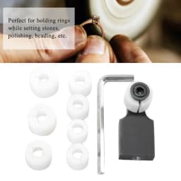 Jewelry Ring Setter Clamp Set with 7 Dies Jewelry Processing Tool Locator Fixture Channel Diamond Setting Tool Kit for Jeweler